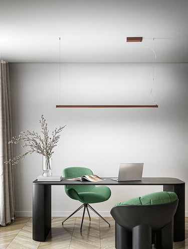 Perenz Link – sospensione lineare LED (bianco opaco / nero opaco / marrone metallizzato)